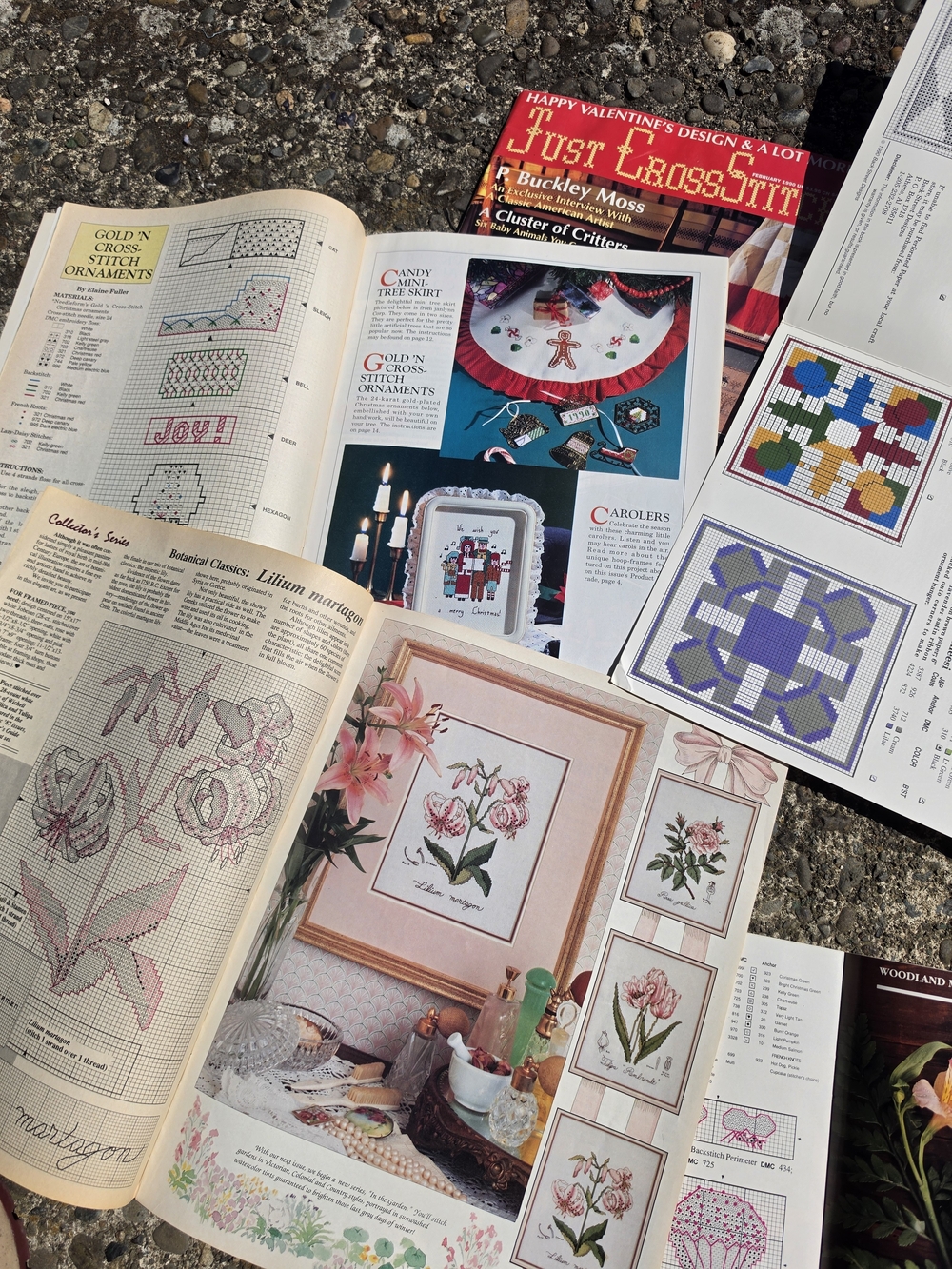 Assorted Cross-Stitch & Needlework Pattern Magazines - Blue, Red, Orange, Cream - Picture 3 of 4